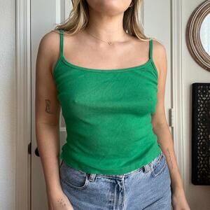 Y2K Kavio! Basic Green Baby Tank Sz S